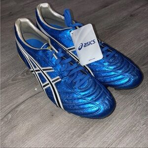 NWT Asics LETHAL FLASH  TIGREOR IT FF Blue And White Soccer Cleat U.S 10